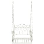 vidaXL Banc Balançoire Acier 71 x 75 x 59 cm Blanc antique