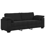 vidaXL Canapé à 3 places noir 178 cm velours