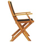 vidaXL Chaises de jardin pliantes lot de 8 noir bois d'acacia massif