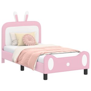 vidaXL Cadre de lit pour enfants avec tête de lit Rose 80 x 160 cm PU