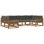 vidaXL Ensemble de canapés d'extérieur 6 pc Naturel et Anthracite