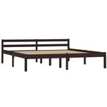 vidaXL Cadre de lit Marron foncé Bois de pin massif 180x200 cm