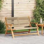 vidaXL Banc de jardin Beige 76x122x73 cm Bois massif d'acacia