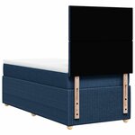 vidaXL Sommier à lattes de lit avec matelas Bleu 90x190 cm Tissu