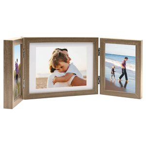 vidaXL Cadre photo dépliable Marron clair 22x15 cm+2x(10x15 cm)