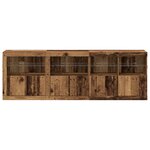 vidaXL Buffet avec lumières LED en vieux bois 202x37x67 cm bois reconstitué
