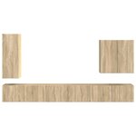 vidaXL Ensemble de meuble TV mural Montage mural 6 Pièces Chêne Sonoma