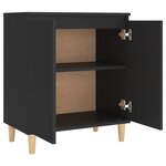 vidaXL Buffet avec pieds en bois massif noir bois d'ingénierie