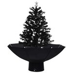 vidaXL Arbre de Noël neigeux avec base de parapluie Noir 75 cm PVC