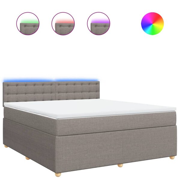 vidaXL Sommier à lattes de lit avec matelas Taupe 180x200 cm Tissu