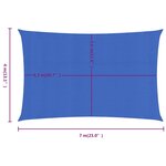 vidaXL Voile d'ombrage 160 g/m² rectangulaire bleu 4x7 m PEHD