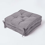 Coussin rehausseur lombaire en coton 50 x 50 cm - Gris ardoise - HOMESCAPES