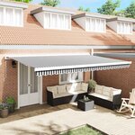 vidaXL Auvent rétractable anthracite et blanc 5x3 m tissu et aluminium