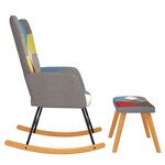 vidaXL Chaise à bascule avec tabouret Patchwork Tissu