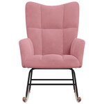 vidaXL Chaise à bascule Rose Velours