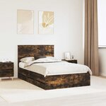 vidaXL Cadre de lit Chêne fumé 120 x 200 cm Bois Ingénierie