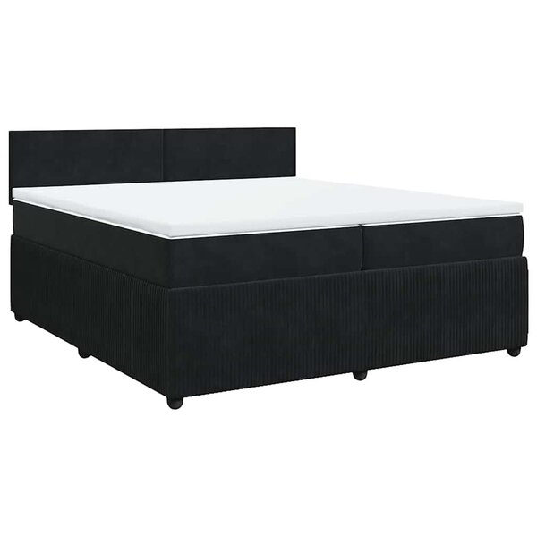 vidaXL Sommier à lattes de lit et matelas Noir 200x200 cm Velours