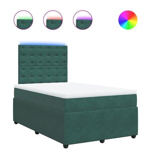 vidaXL Sommier à lattes de lit et matelas Vert foncé 120x200cm Velours