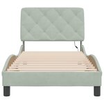 vidaXL Cadre de lit avec LED sans matelas gris clair 90x190 cm velours