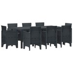 vidaXL Ensemble de salle à manger pour jardin 9 Pièces Anthracite