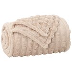 vidaXL Jeté Beige 150 x 130 cm Toison