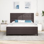 vidaXL Lit à ressorts avec matelas et LED marron foncé  180 x 200 cm en tissu