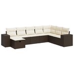 vidaXL Salon de jardin 8 Pièces avec coussins marron résine tressée
