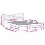 vidaXL Cadre de lit Marron 160 x 220 cm Bois massif en pin