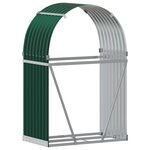 vidaXL Porte-bûches vert 80x45x120 cm acier galvanisé