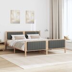 vidaXL Cadre de lit avec tête de lit marron et gris foncé 180 x 200 cm