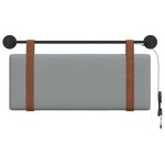 vidaXL Tête de lit suspendue Avec lumière LED Gris clair PU antique