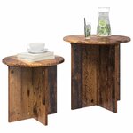 vidaXL Ensemble de tables d'appoint 2 pc Bois ancien Ø 45 x 45 cm