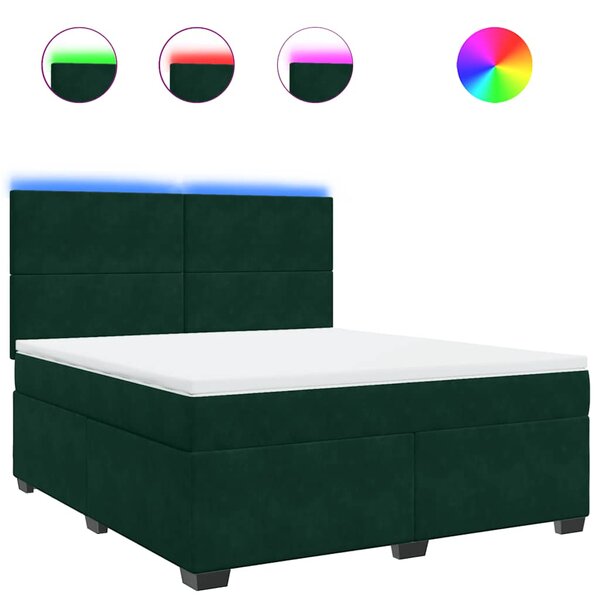 vidaXL Sommier à lattes de lit et matelas Vert foncé 180x200cm Velours