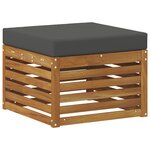vidaXL Pouf d'Extérieur Bois d'Acacia Massif Naturel