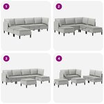vidaXL Ensemble de meubles pour le salon 6 Pièces Gris clair Tissu
