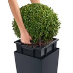 LECHUZA Jardinière Cubico Color 40 ALL-IN-ONE ardoise 13158