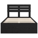 vidaXL Cadre de lit avec tête de lit Noir 120 x 190 cm Pin massif