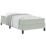 vidaXL Lit à ressorts avec matelas Gris clair 100 x 210 cm tissu