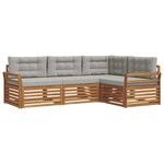 vidaXL Ensemble de canapés d'extérieur 4 pc Gris Naturel et Clair