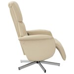 vidaXL Fauteuil inclinable de massage avec repose-pieds crème tissu