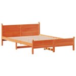 vidaXL Cadre de lit sans matelas cire marron 135x190cm bois pin massif