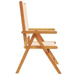 vidaXL Chaises inclinables de jardin lot de 4 beige tissu bois massif