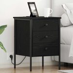 vidaXL Cabinet de chevet Chêne noir 42 x 41 x 61 cm Bois d'ingénierie