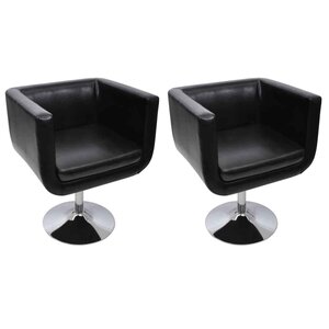 vidaXL Chaise de bar lot de 2 cuir artificiel noir