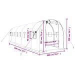 vidaXL Serre avec cadre en acier blanc 16 m² 8x2x2 m