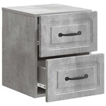 vidaXL Cabinet de chevet mural 2 Pièces Gris béton 34 5 x 33 x 40 cm