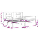 vidaXL Cadre de lit avec tête de lit blanc Super King Size bois massif