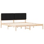 vidaXL Cadre de lit avec tête de lit rembourrée Noir 200 x 200 cm