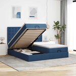 VidaXL Cadre de lit ottoman avec matelas bleu 180x200 cm tissu