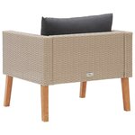 vidaXL Canapé simple de jardin avec coussins Résine tressée Beige